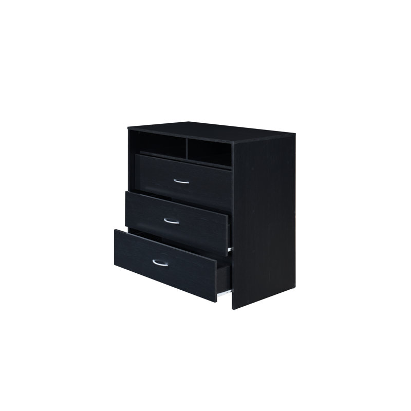 Commode 3 tiroirs Albury, Noir