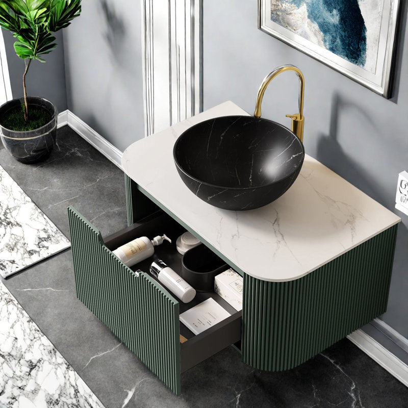 Meuble-lavabo moderne (avec meuble-lavabo et lavabo) avec rangement