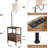 Floor Lamp With Side Table, Rustic End Table With USB & Type-C Ports, 2 Outlets And Storage Drawers, Adjustable Lampshade For Living Room Bedroom