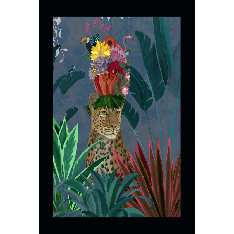 Leopard With Headdress - Wrapped Canvas Art Prints, 91cm H x 61cm W x 3.8cm D