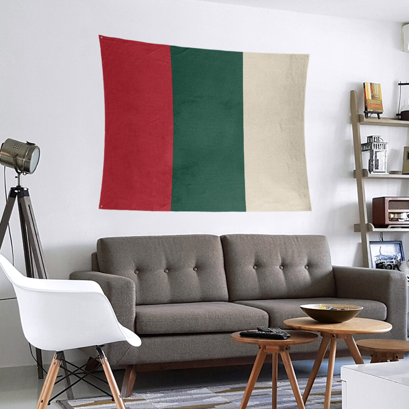 Tapisserie de polyester Minnesota, Rouge Iron Range / vert forêt / blé du Minnesota, H 27,5 po x l 37,5 po