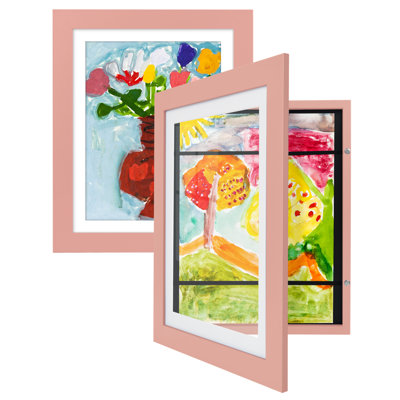 Wiedeman Kids Art Frame 10 x 12.5” with 8.5 x 11” Mat - Composite Wood with Glass (Set of 2)