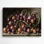 Légumes, échalote, art mural en métal noir
