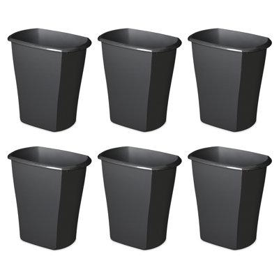 Sterilite Rectangular Wastebasket, Small Trash Can for Bathroom, Bedroom, Dorm or Office