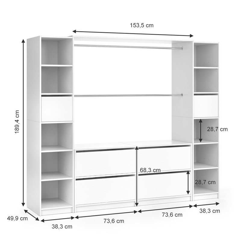 Meliha 225cm Closet System