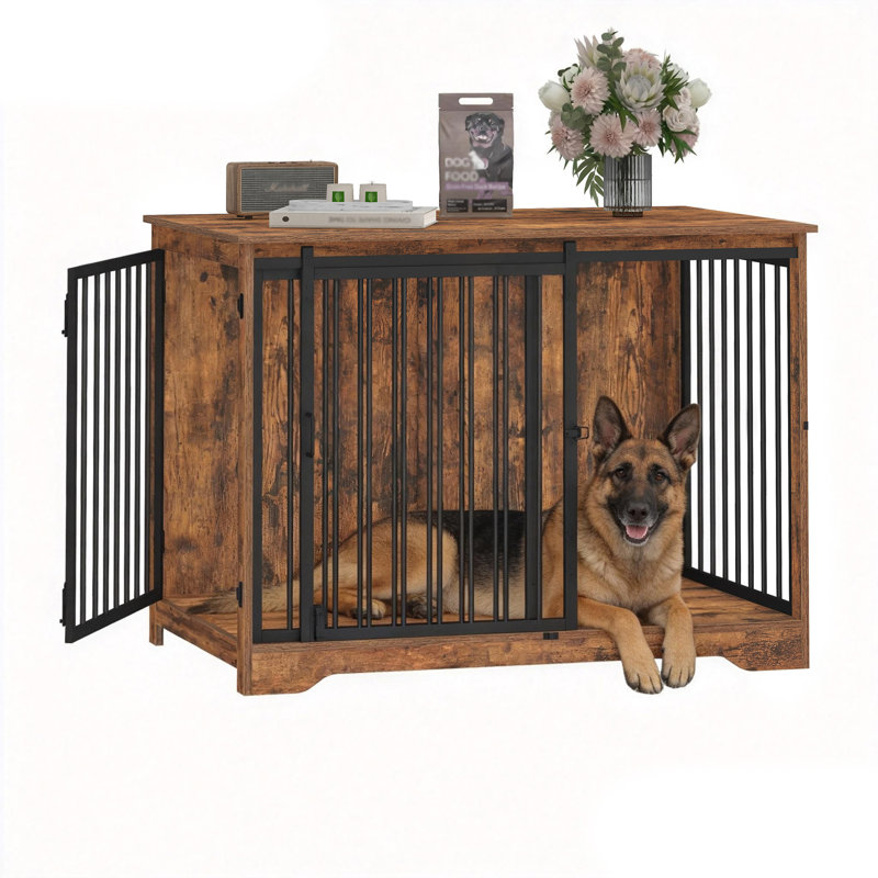 Cage pour chien Dawyne, H 26,8 po x l 39,3 po x P 23,6 po, Brun rustique