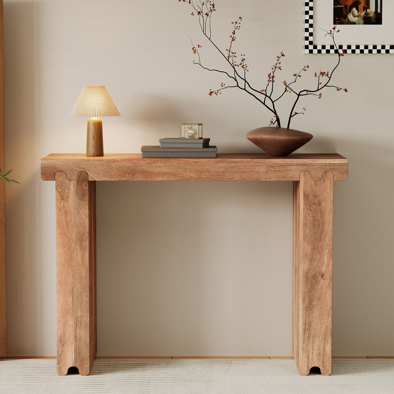 Console, table d'entrée en bois de manguier de ferme, table de canapé épaissie de 45 pouces, console minimaliste étroite pour le salon du couloir d'entrée