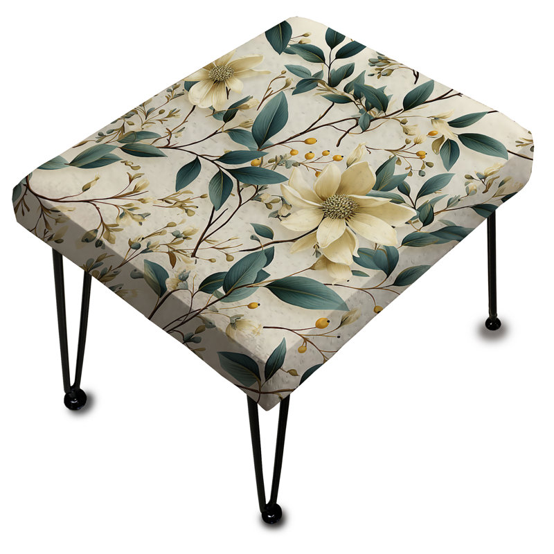 Whispering Vines - Plants Rectangle Ottoman