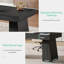 Bureau de direction moderne de 55 pouces de style Mid-Century - poste de travail de bureau à domicile avec base trapézoïdale double, table d'écriture élégante et bureau de conférence, mobilier de bureau en bois noir-2067125264-2067125265