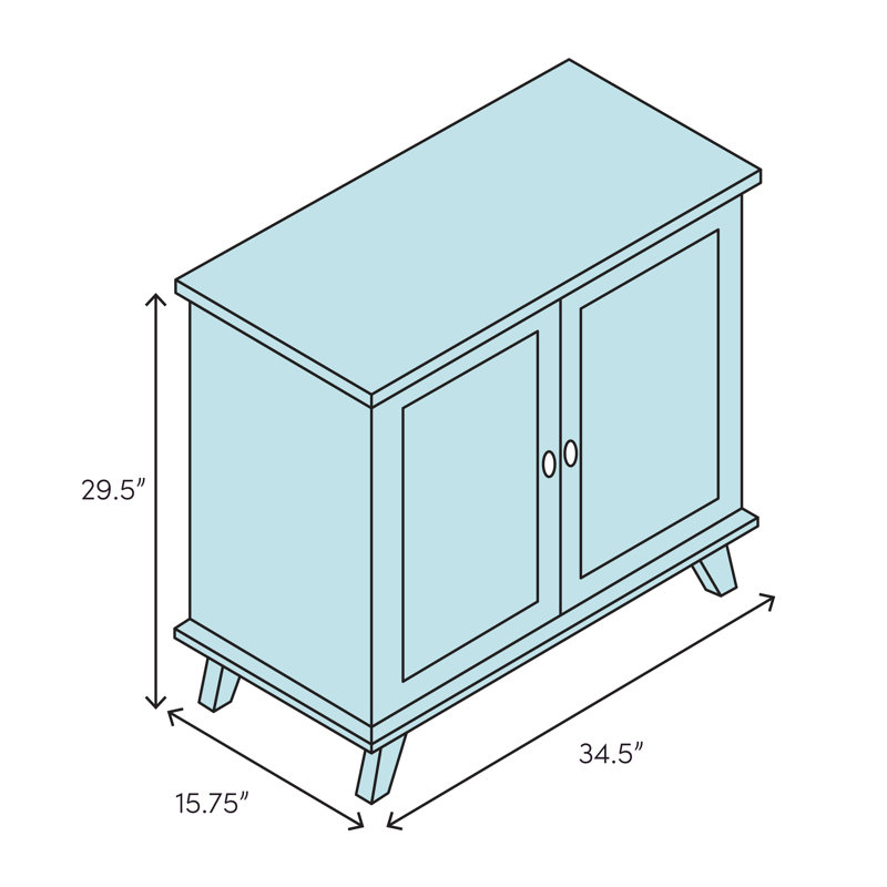 Sylas Sunburst Silver 2-Door Chest 35" x 30"