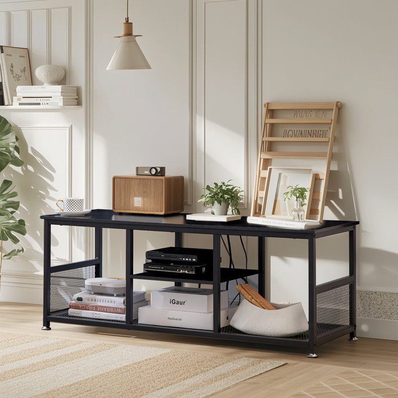 Meuble télé avec prises de courant, 47", Noir