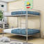Lit superposé double au-dessus de double avec pieds centraux, divisable en 2 lits-1729835749