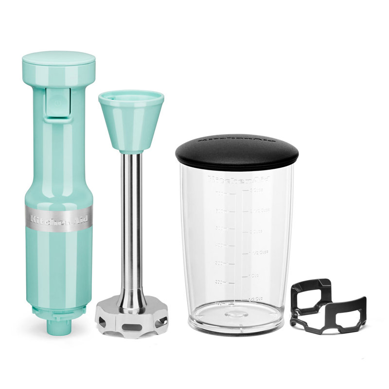 KitchenAid Variable Speed Corded Hand Immersion Blender with Removable Stainless Steel Arm, Blending Jar & Pan Guard in Contour Silver