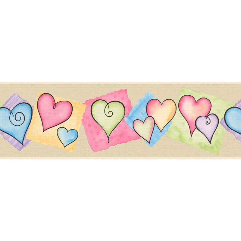 Bordure de papier peint à peindre L 15 pi x l 7 po Hearts