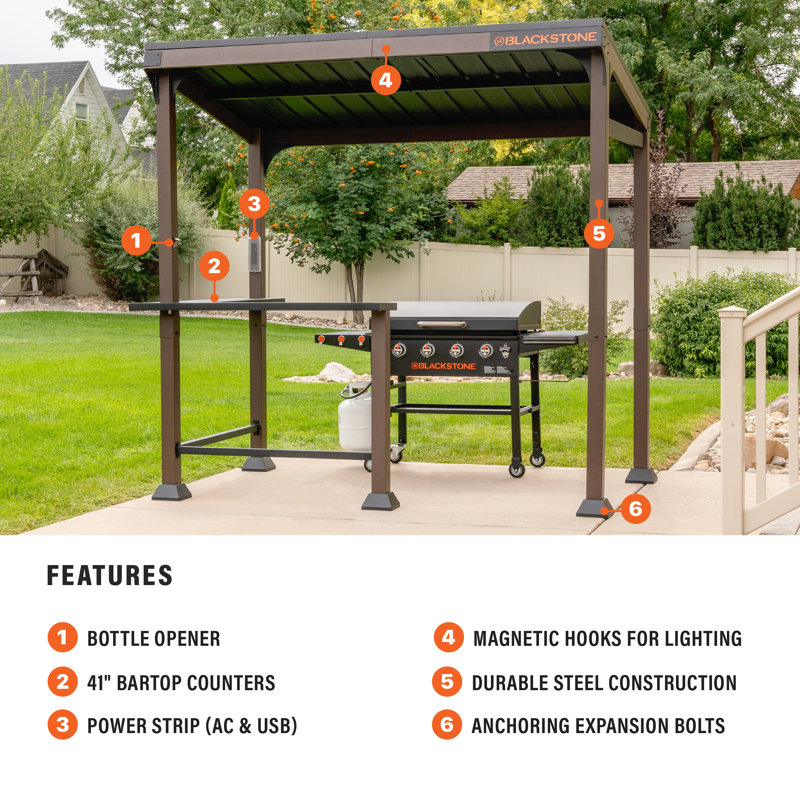 Blackstone 8 ft. x 5 ft. Steel Griddle Grill Gazebo and Pavilion