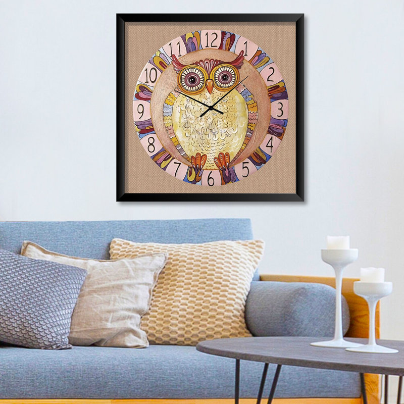 Horloge murale élégante 17,7 po x 17,7 po | 100% panneau de fibres à densité moyenne avec structure 100% polystyrène, épaisseur: 0,8 pouce | Design UV imprimé, parfait pour la décoration intérieure et les intérieurs modernes, montre élégante et fonctionnelle