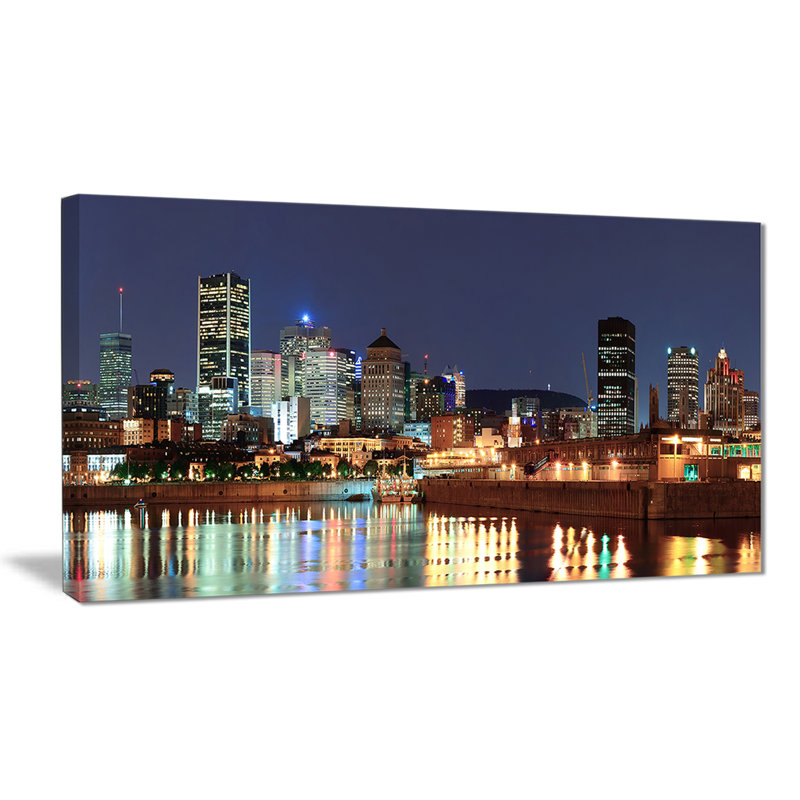 «Bright Montreal at Dusk», reproduction de photo sur toile, H 16 po x l 32 po x P 1 po