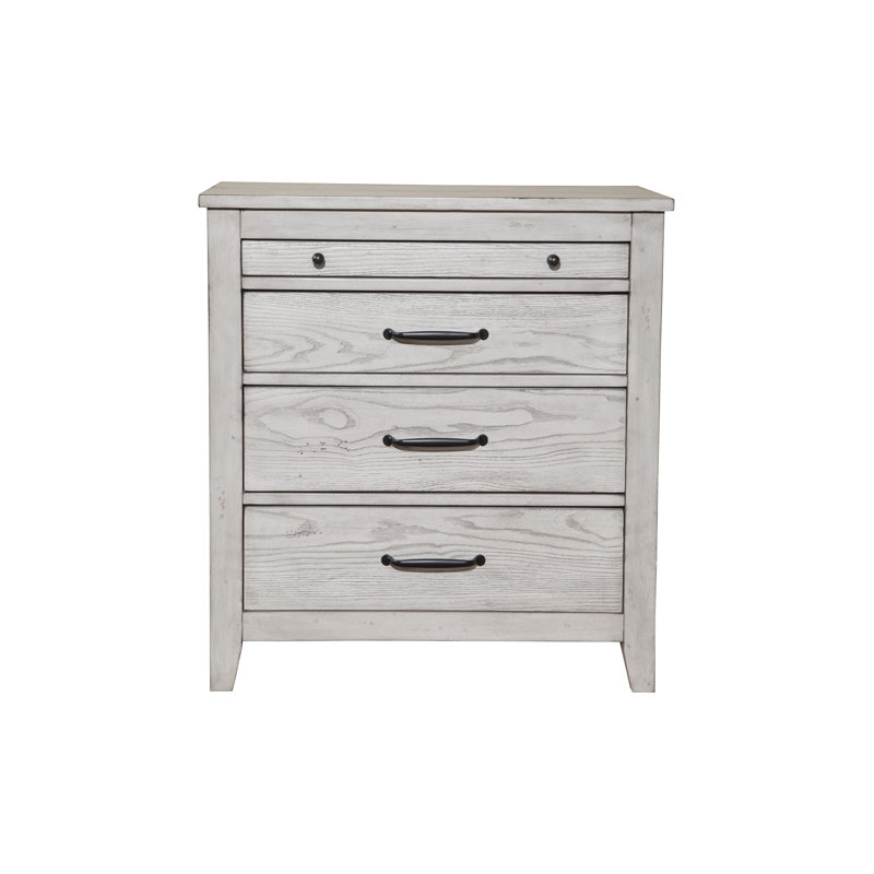 Table de chevet 3 tiroirs Hamar - gris clair