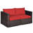59'' Wide Straight Wicker Loveseat with Cushions-226978225