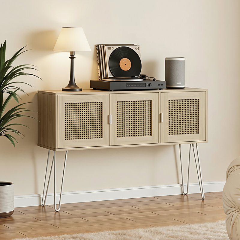 Console 47,2 po avec rangement, table de vestibule, canapé pour le couloir, naturel, Natural Wood/White