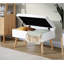 Banc en bois naturel et tissu crème