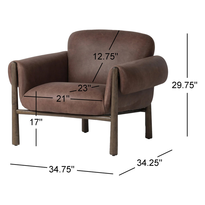 Olia Armchair, Palermo Cigar Top Grain Leather
