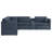 Winfree 5-Piece Modular Sectional with Plastic Leg-364967400