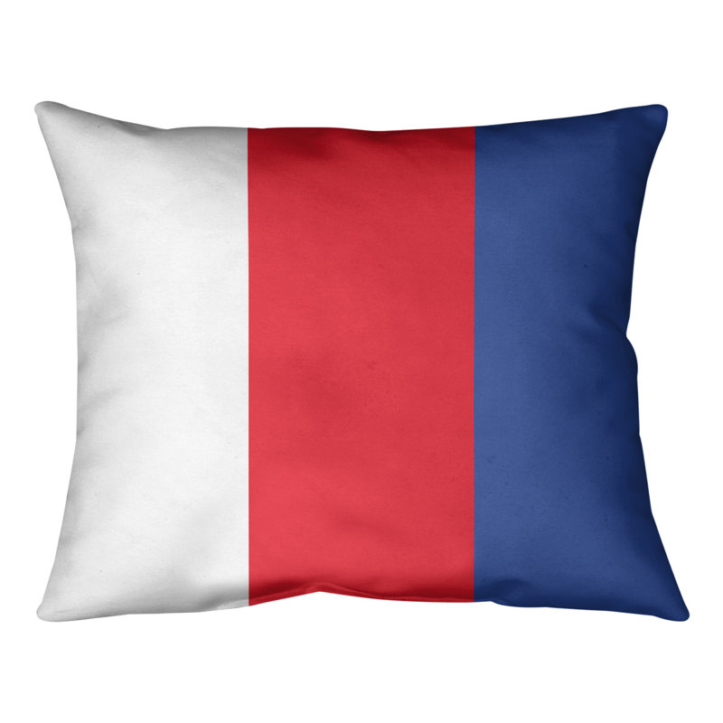 Reversible Throw Pillow, 14" x 20", White/Red/Blue