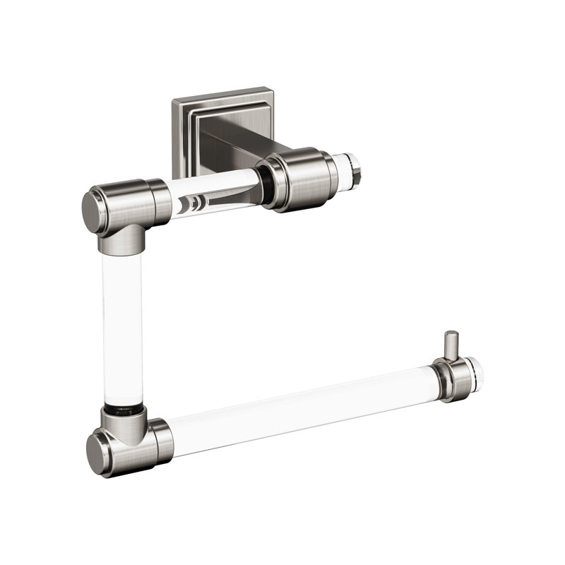 Anneau à serviette Glacio, Transparent / nickel brossé