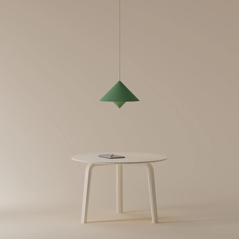 Jai Pendant Light, Sage, 11'' H x 9.84'' W x 9.84'' D, White