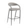 Ramona Modern Counter or Bar Height Barstool with Arms and Open Low Back in Iron Frame and Faux Leather