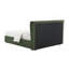 Lit double en chenille vert foncé Cheryl (aucun outil requis)