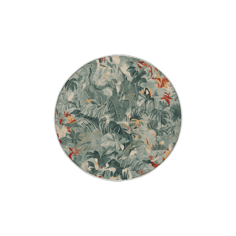 Machine Washable Beige Area Rug, Round 8'
