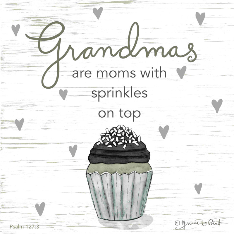 «Grandmas Are…» par Annie Lapoint, art textuel, H 20 po x l 20 po, No, Toile tendue