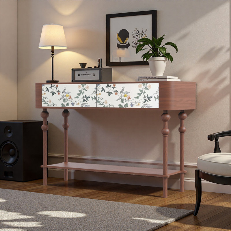 Armoire de rangement Modern Floral, Noyer