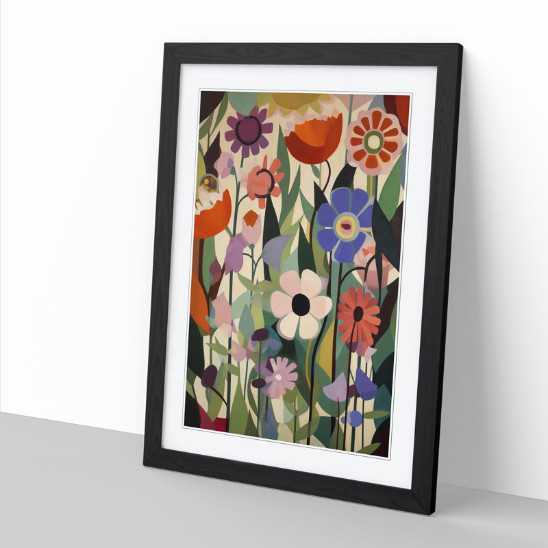 Mixed Flowers Vol.3 - Picture Frame Print, 46cm H x 34cm W x 2cm D, Walnut