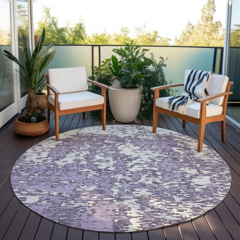Tapis rectangulaire Alegandro avec envers antidérapant, Rond 8 pi