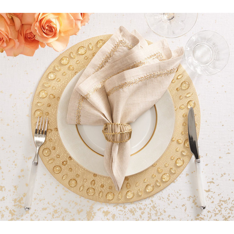 Jardin Napkin, Natural/Gold/Silver