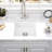 White Quartz Sink - 18" Length X 16" Width Heat & Functional Includes Bottom Grid And Strainer For Use 18"X16" Sound Dampening Long-Lasting Comes With Practical