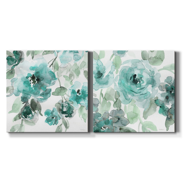 Belle's Blue I - Ensemble de 2 reproductions d'art sur toile tendue, H 10 po x l 10 po x P 1 po