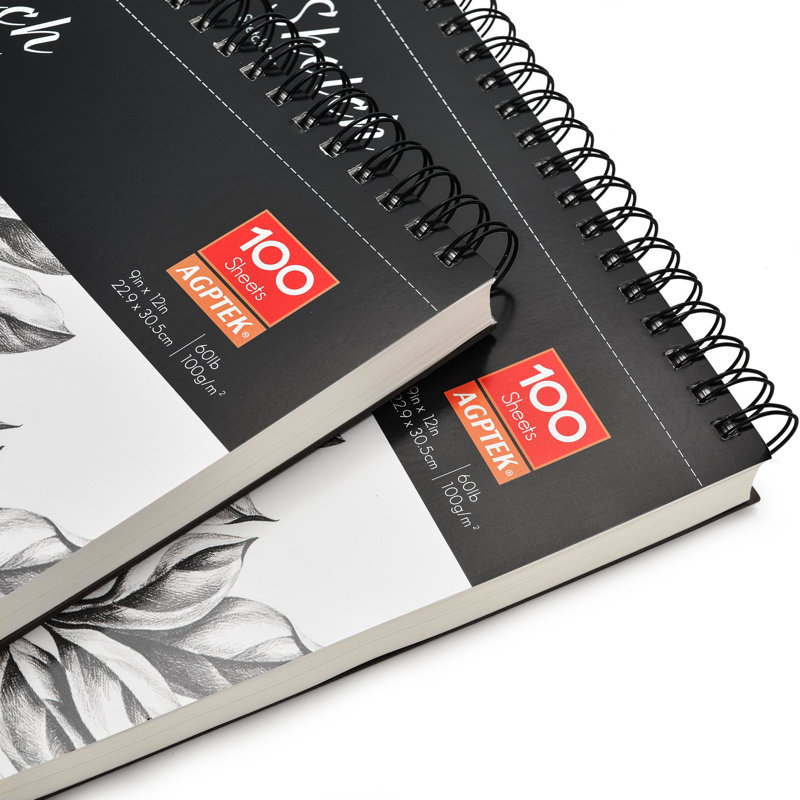 2Pcs Sketchbook 9X12" Pads 100 Sheets Drawing Paper 