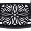 Chaise de patio en aluminium coulé 6 pièces, structure noire, coussins bruns, moulage traditionnel pour un look élégant, résistant aux intempéries et au revêtement, large, empilable avec 6 pièces, motifs, haute qualité