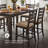 Mereworth 7 Piece Dining Table Set | Rectangular Wood Top and 6 Ladder-Back Chairs | Dual Tone Weathered White Brown-935137874-931307553
