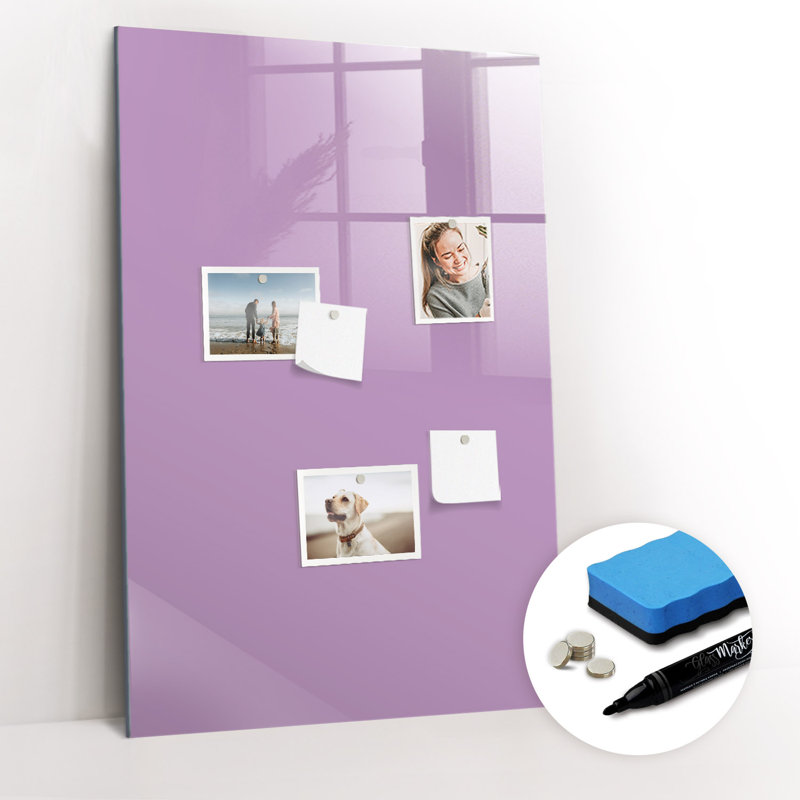 Magnetic Glass Dry Erase Board, Lilac