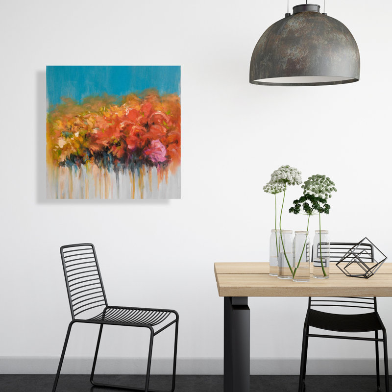 Ensemble de fleurs orange - Toile contemporaine pour la décoration intérieure