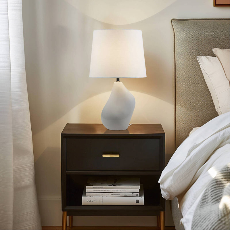 Asymmetrical Ceramic Table Lamp Grey See Below