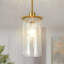 Luminaire suspendu doré, luminaires modernes à abat-jour en verre craquelé, luminaires suspendus réglables pour îlot de cuisine