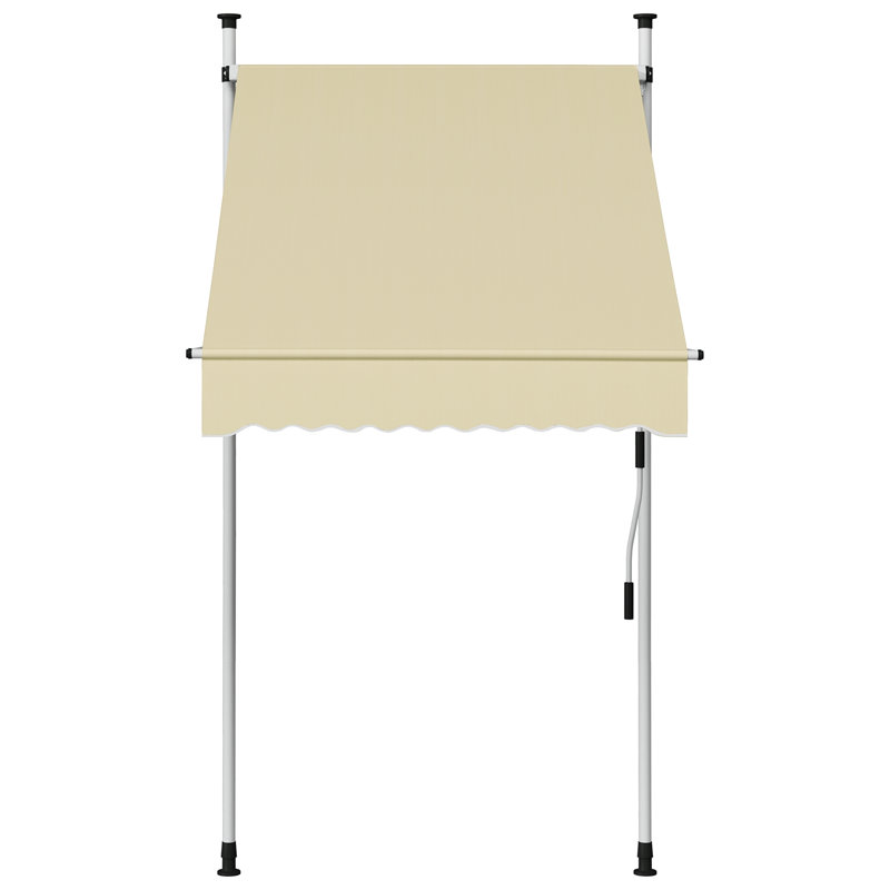 Dakota Fields 1cm W x 1.2cm D Fabric Anthracite Cover Retractable Patio Awning, Cream