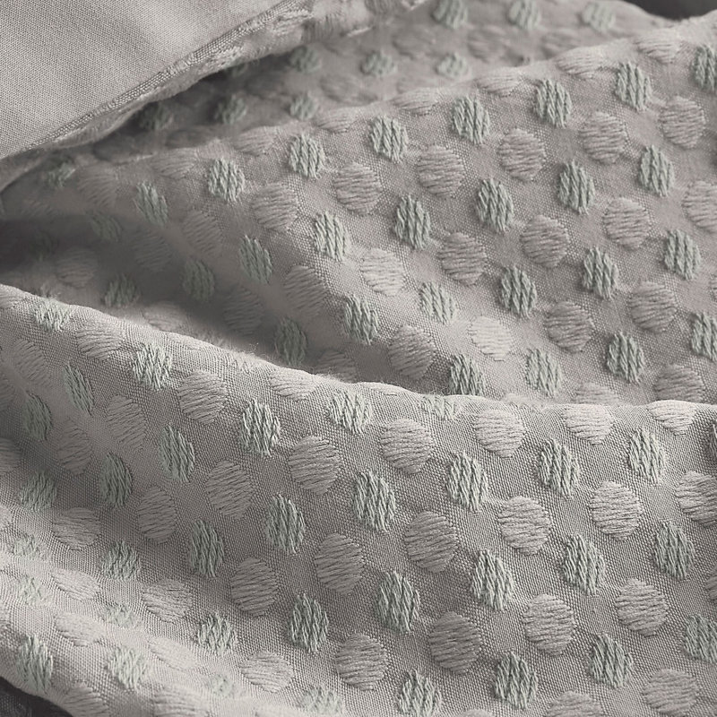 Ensemble d'édredon douillet texturé Mina Waffle Weave, Édredon simple / simple TG + 1 taie décorative s, Gris clair