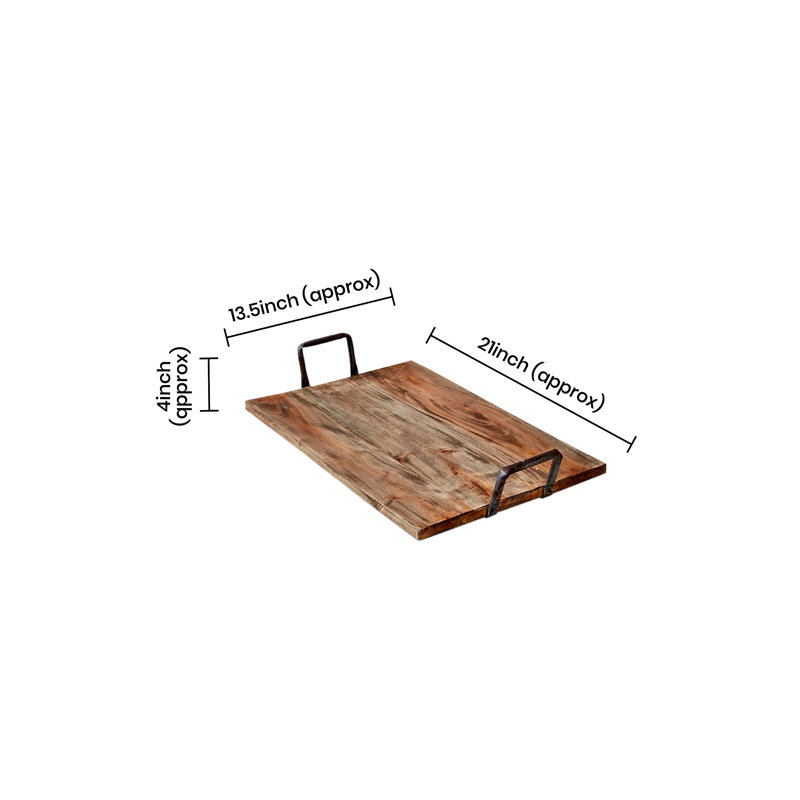 Plateau rectangulaire brun Hedda